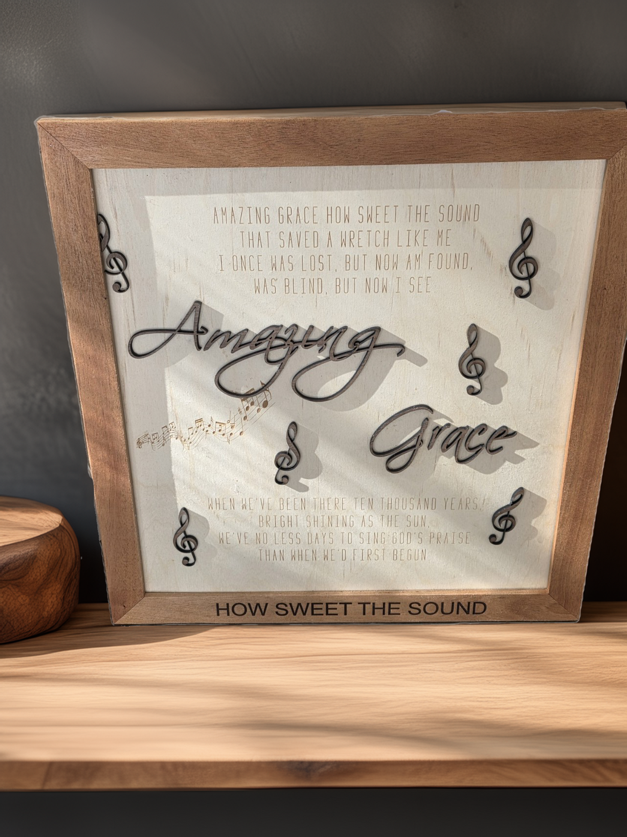 Amazing Grace Layered Hymn Plaque