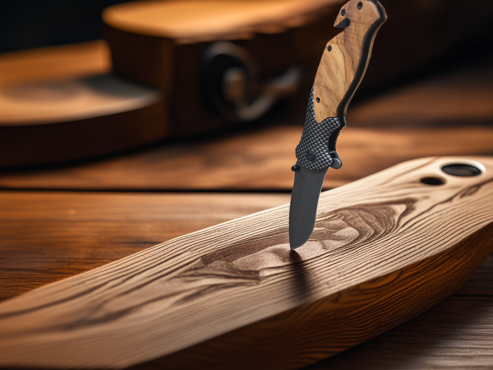Olive Wood Pocket Knife