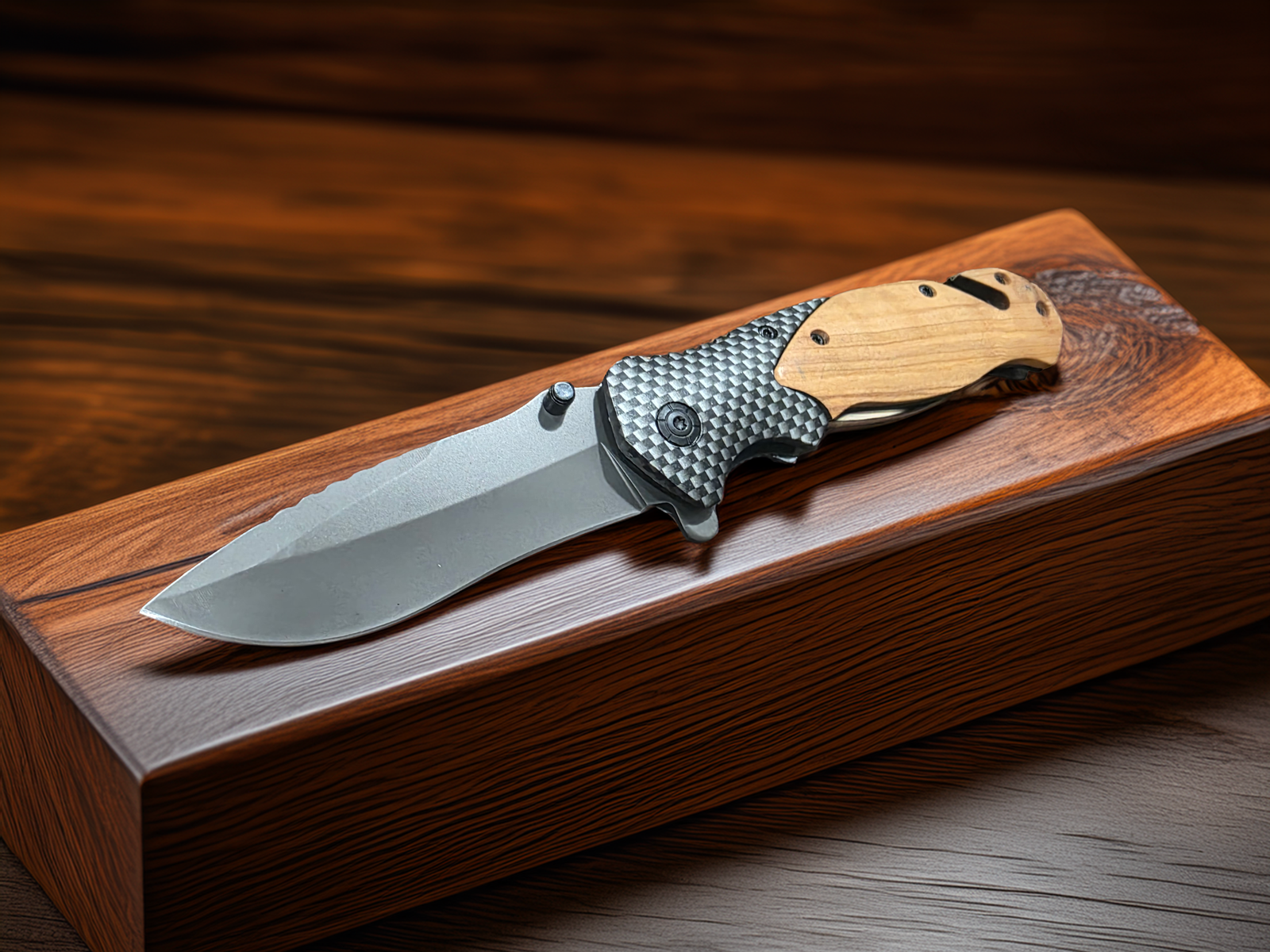 Rose Wood Pocket Knife