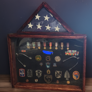 Honor & Service Shadow Box Display with Flag Case